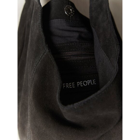 FREE PEOPLE Bobbi Slouch Suede Tote / Black - Picture 9 of 9